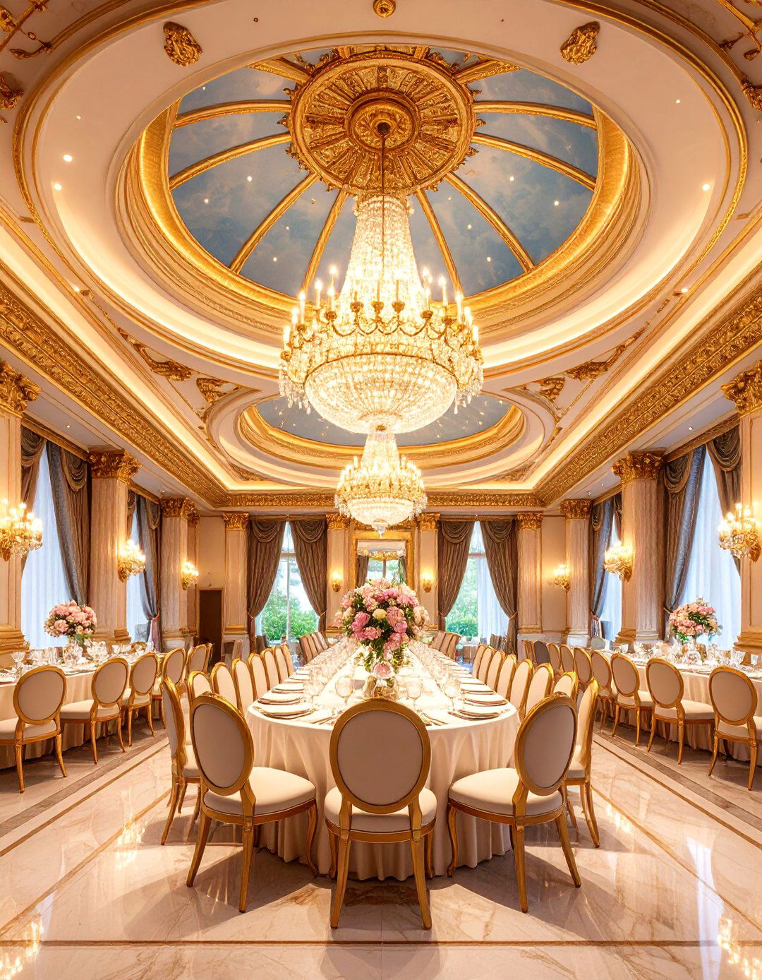 Dome Pop Ceiling with Central Focus - 25 Pop Ceiling Design Ideas