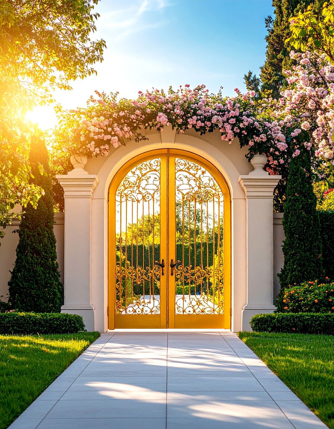 Double Door Traditional Entrance Gate - 25 Front Door Gate Ideas