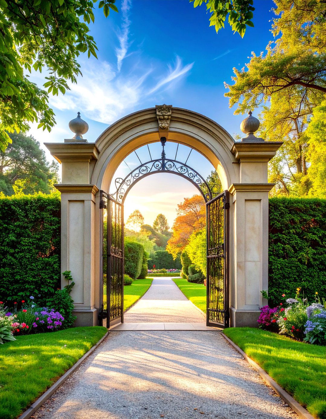 Double Garden Gate with Arched Top Design - 25 garden gate ideas