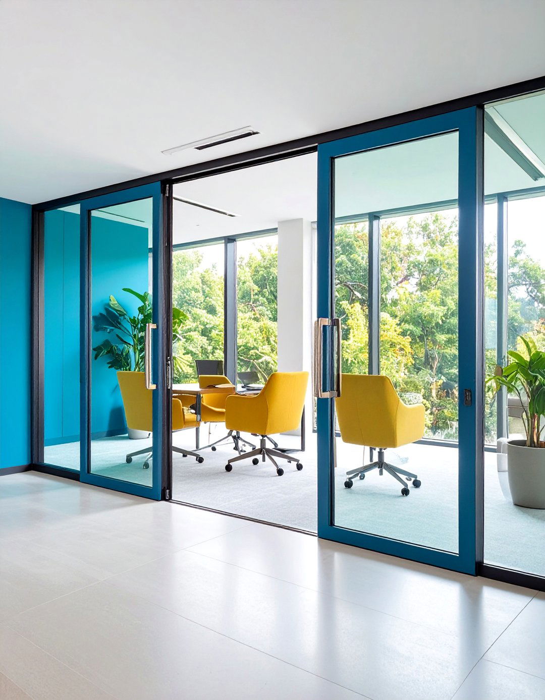 Double Glass Panel Pocket Doors - 25 Home Office Door Ideas