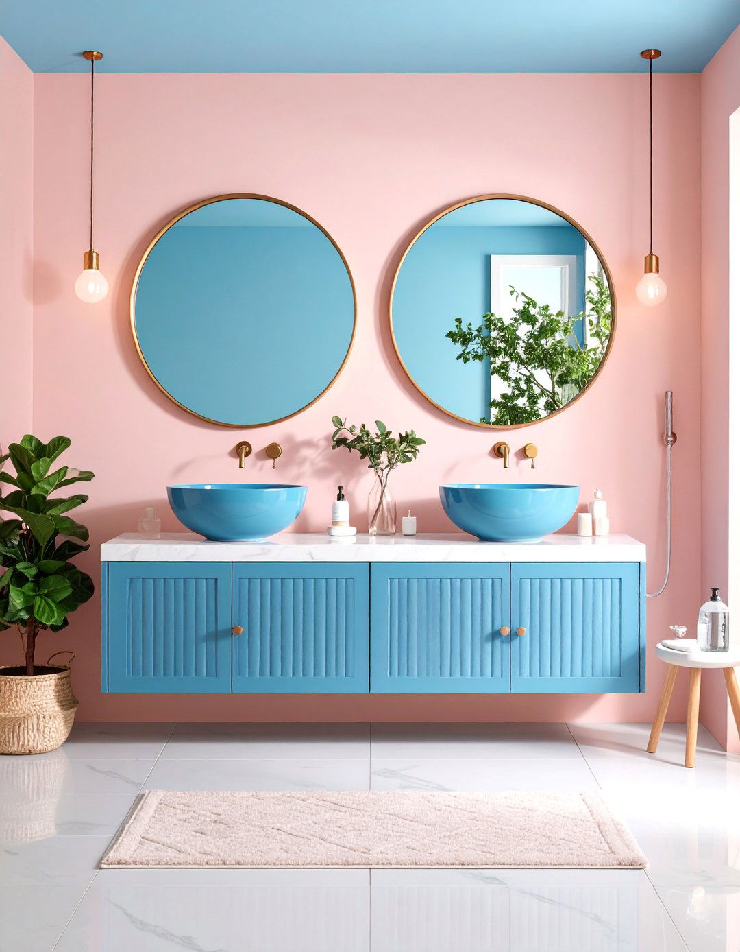 Double Mini Vessel Sinks for Couples - 25 Small Bathroom Sink Ideas