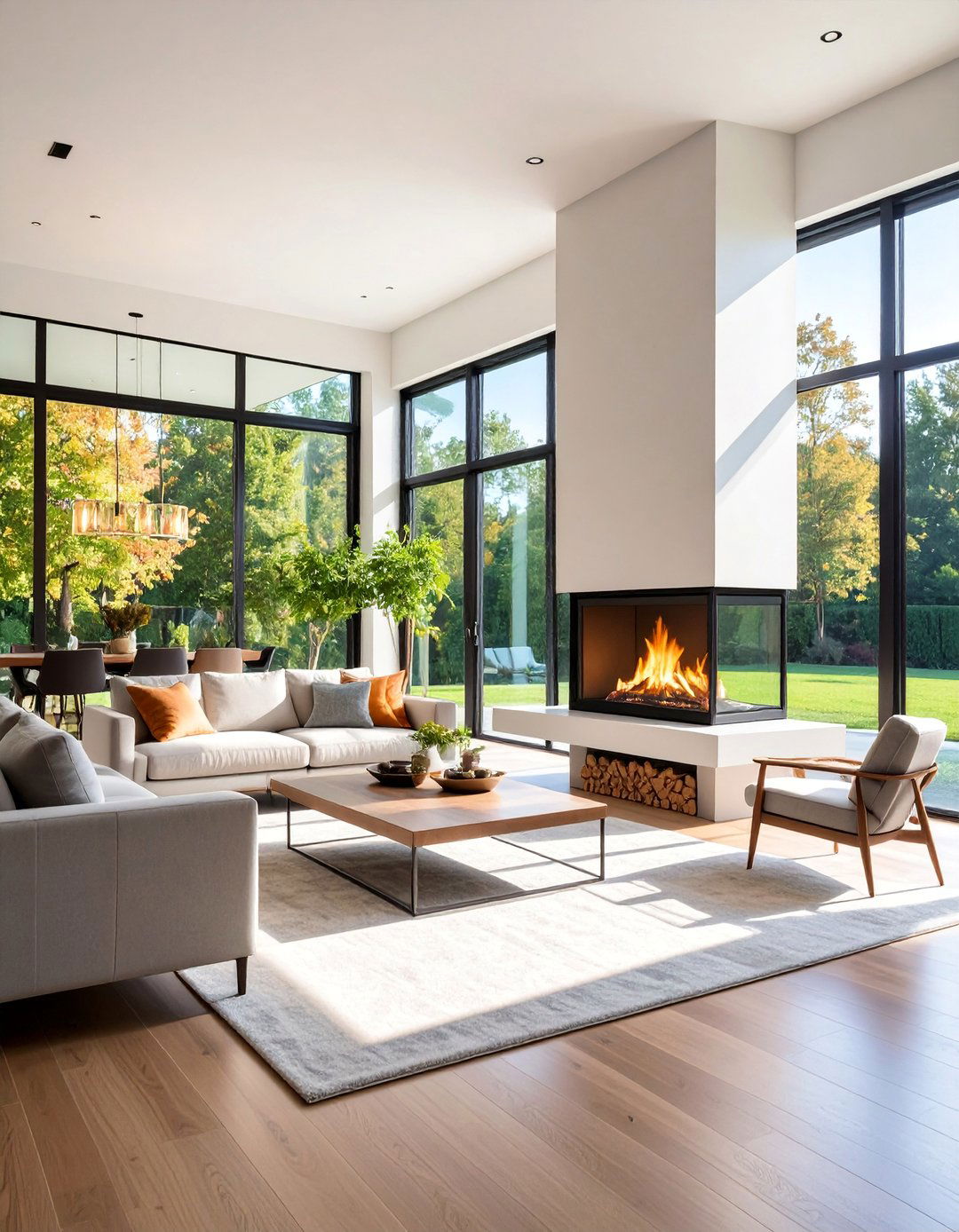 Double Sided Corner Fireplace for Open Floor Plans - 25 Corner Fireplace Ideas