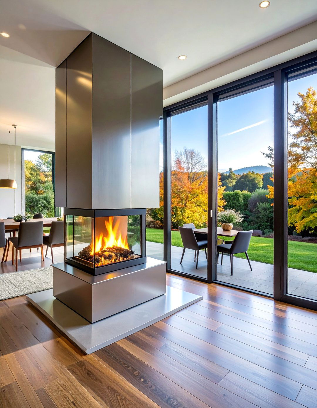 Double Sided Fireplace Room Divider - 25 Small Living Room Fireplace Ideas