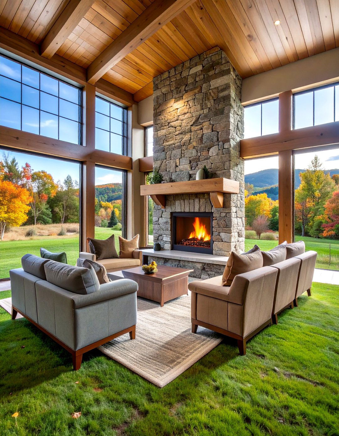 Double Sided Modern Farmhouse Fireplace - 25 Farmhouse Fireplace Ideas