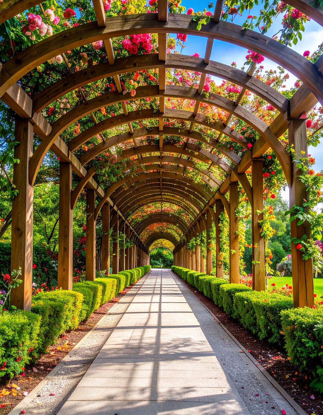 Double Wide Pergola Arch for Garden Walkways - 25 Garden Arch Ideas