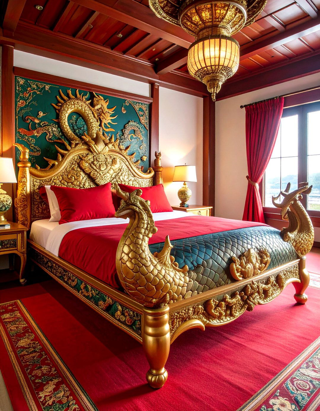 Dragon Ship Viking Bedroom with Mythical Beast Themes - 25 Viking Bedroom Ideas