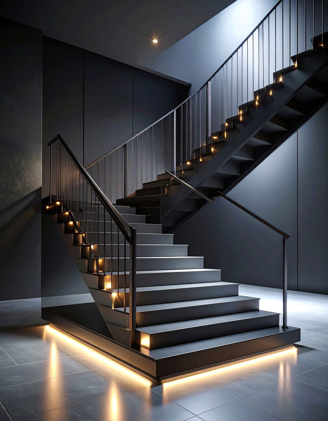 Dramatic Black Statement Staircase Centerpiece - 25 black staircase ideas