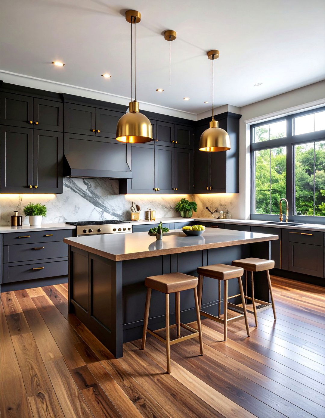 Dramatic Black and Charcoal Gray Moody Kitchen - 25 Gray and Black Kitchen Ideas