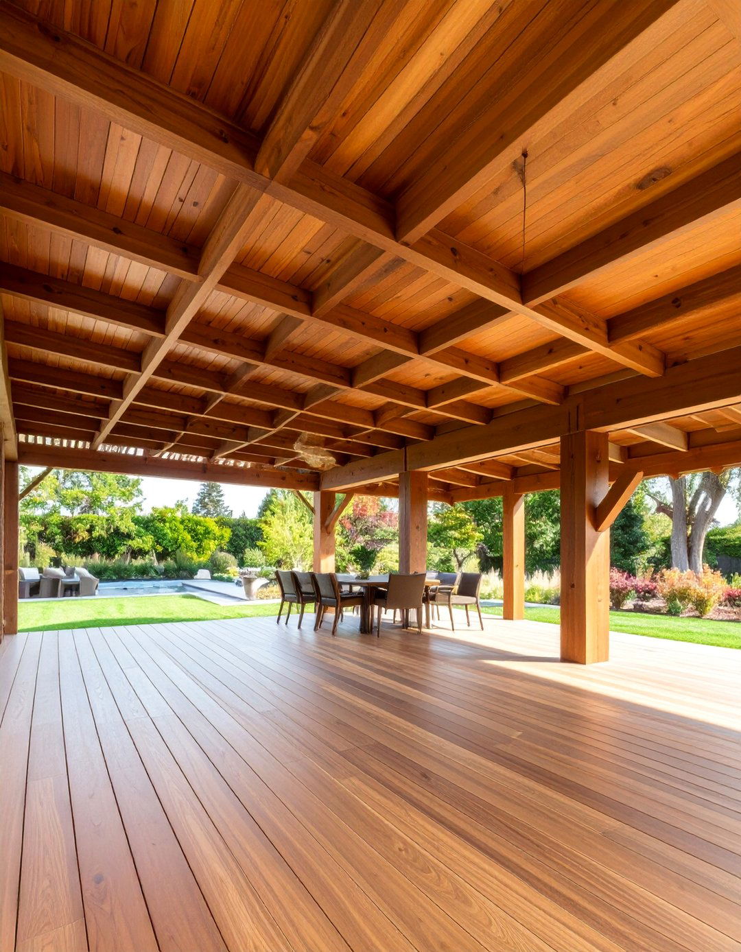 Dramatic Dark Stained Wood Ceiling - 25 patio ceiling ideas