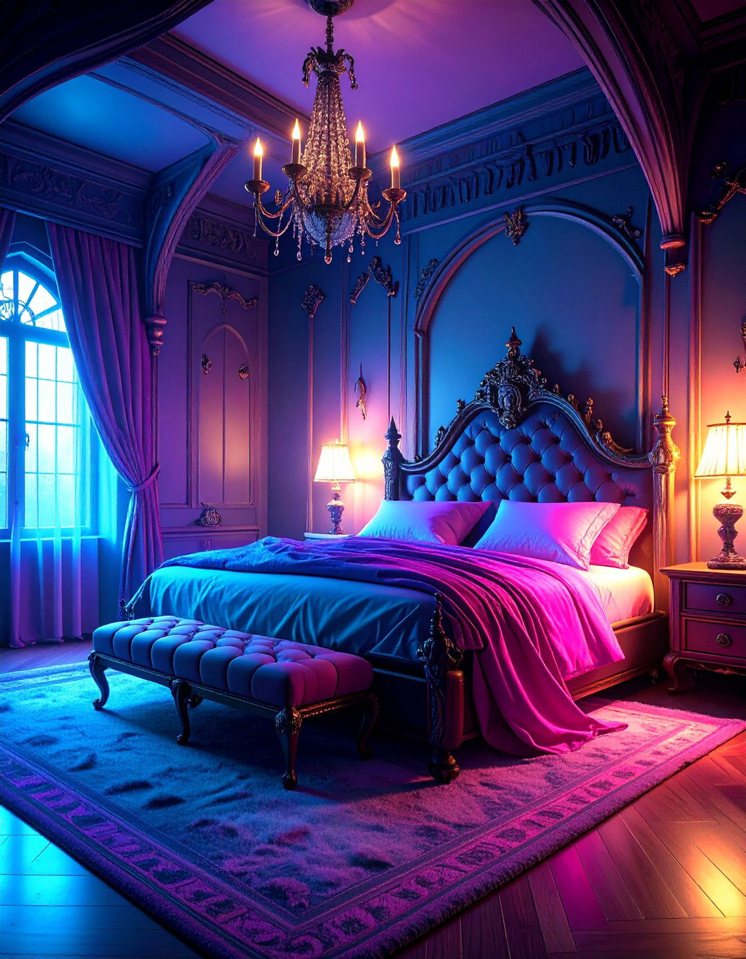 Dramatic Gothic Bedroom with High Contrast Colors - 25 Gothic Bedroom Ideas