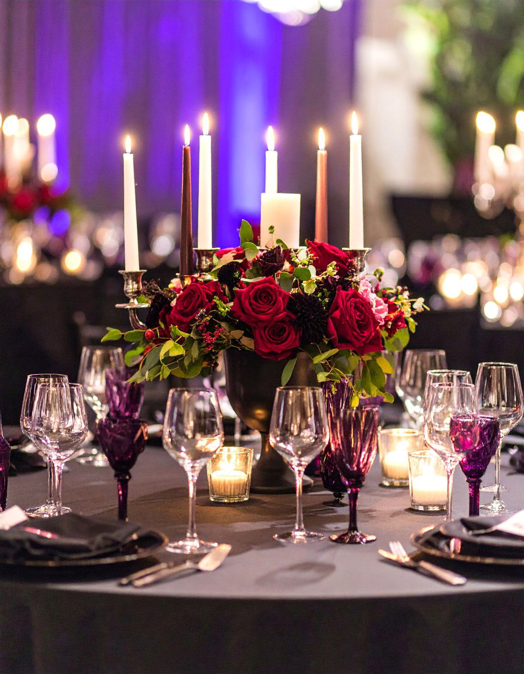 Dramatic Gothic Romance - 25 Bud Vase Wedding Centerpiece Ideas