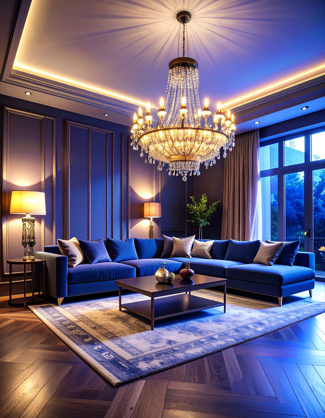 Dramatic Lighting Living Room with Statement Fixtures - 25 Mens Living Room Ideas