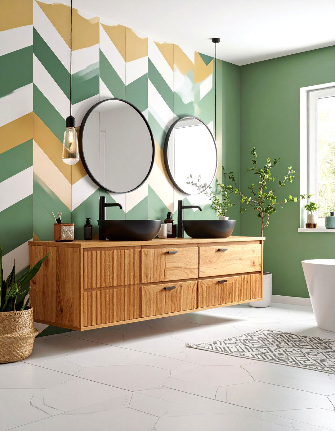 Dramatic Powder Room with Statement Wallpaper - 25 Black and Brown Interior Design Ideas