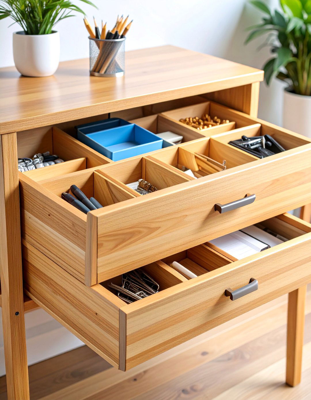 Drawer Divider Desk Organization System - 25 Desk Organization Ideas