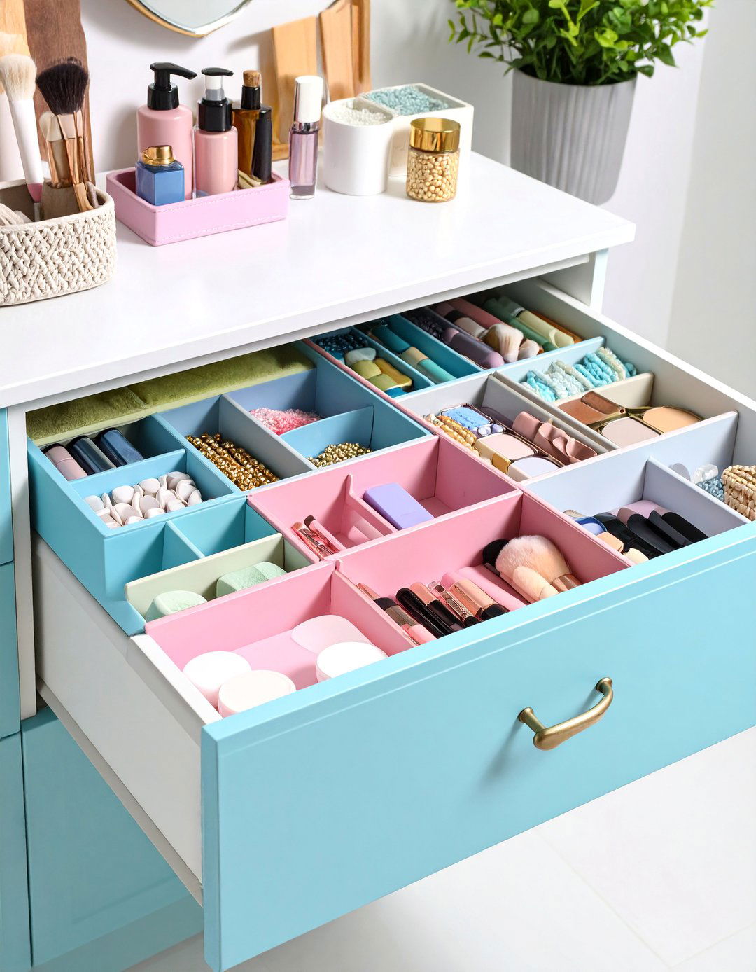 Drawer Division System with Customizable Compartments - 25 Bathroom Organization Ideas