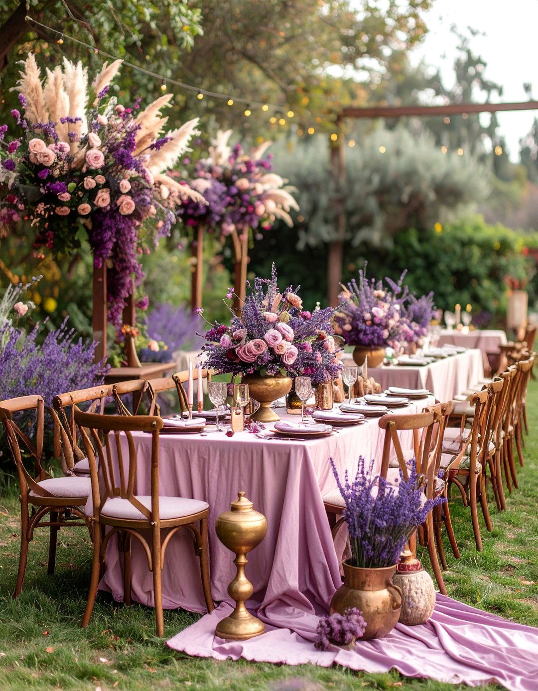 Dried Flower Boho Garden with Dusty Rose Palette - 25 boho wedding ideas