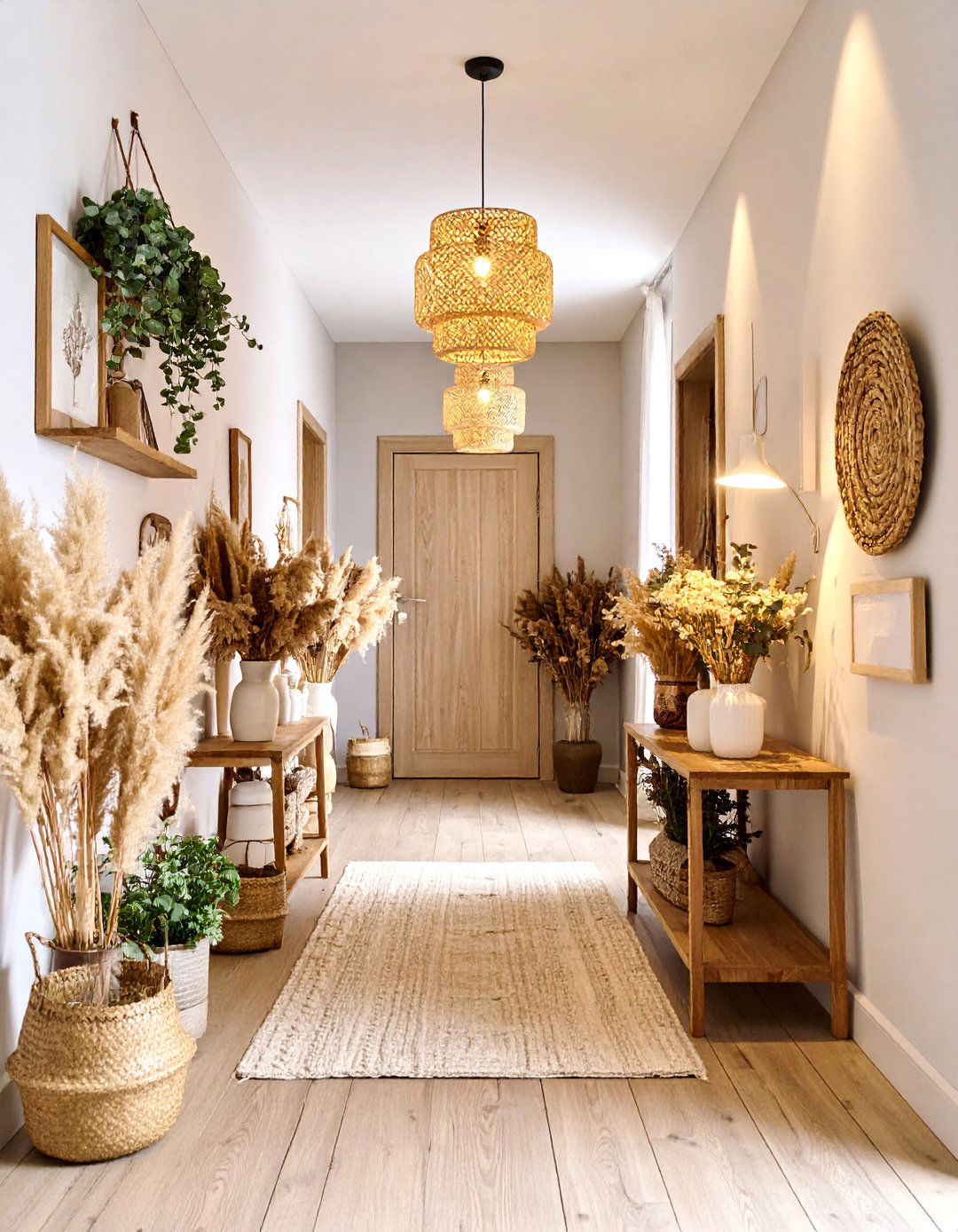 Dried Flower Display Boho Hallway Garden - 25 Boho Hallway Ideas