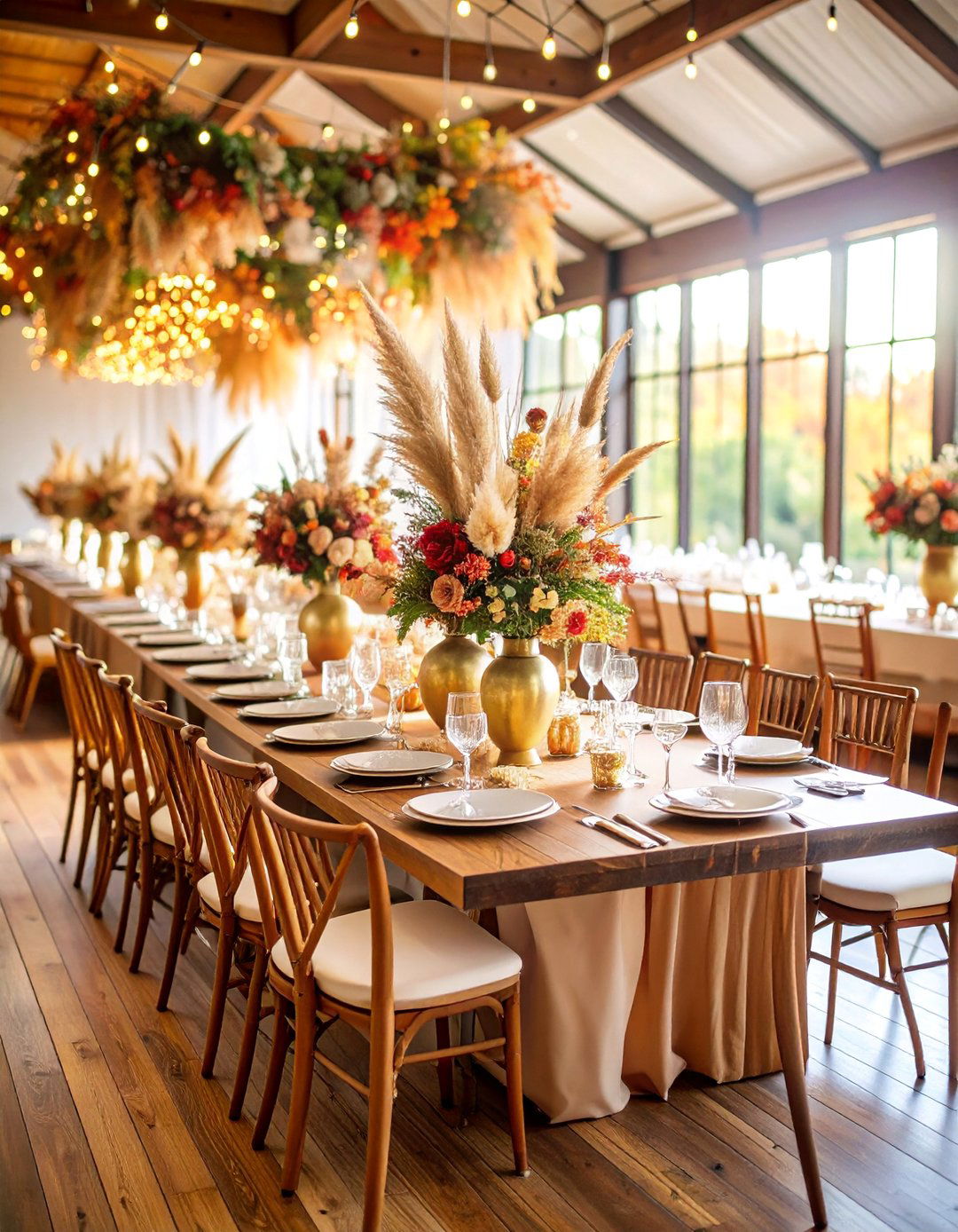 Dried Flower and Wheat Stalk Autumn Wedding - 25 Fall Wedding Décor Ideas