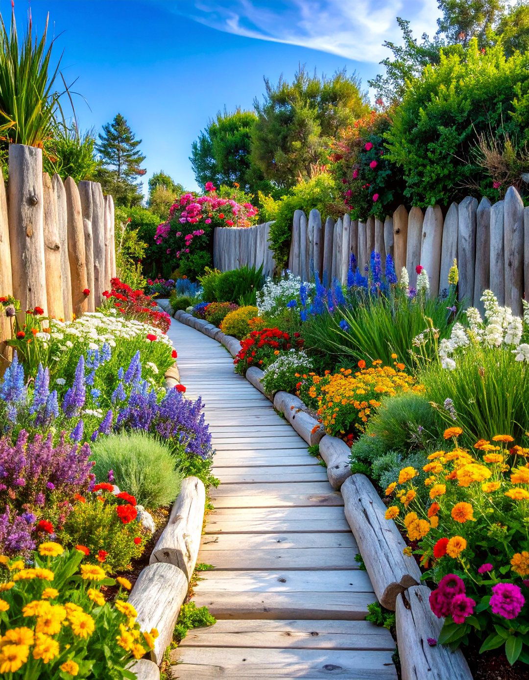 Driftwood Natural Garden Edging - 25 Recycled Garden Edging Ideas