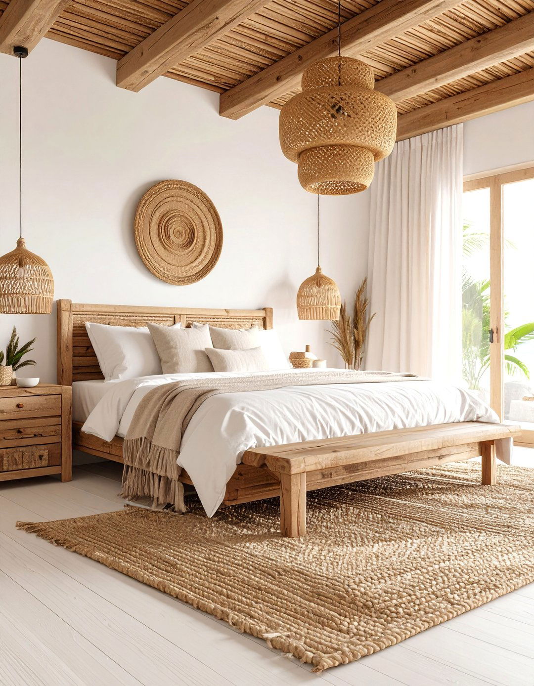 Driftwood and Natural Textures Beach House Bedroom - 25 Ocean-themed Bedroom Ideas