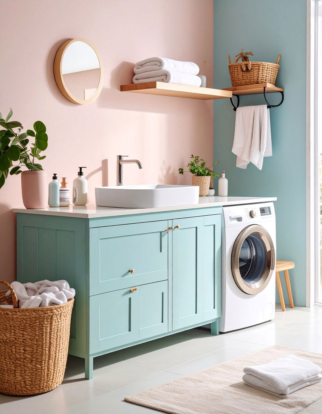 Drop In Sink with Integrated Soap Dispenser and Accessories - 25 Laundry Room Sink Ideas