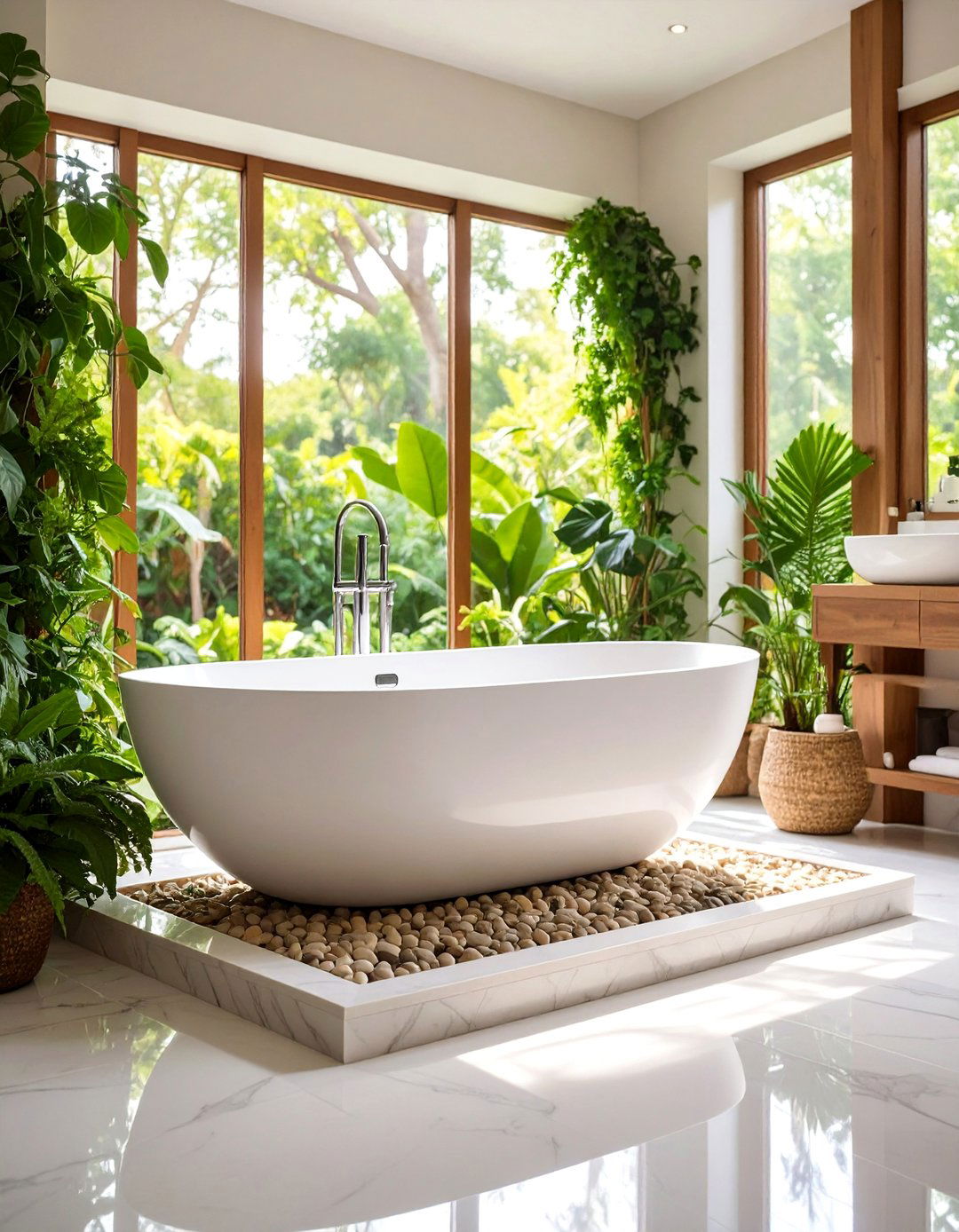 Drop in Platform Bathtub with Custom Tile Surround - 25 Bathtub Ideas