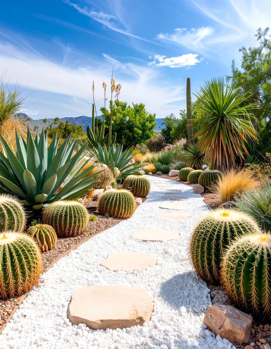 Drought Tolerant Xeriscaped White Rock Garden - 25 White Rock Landscaping Ideas