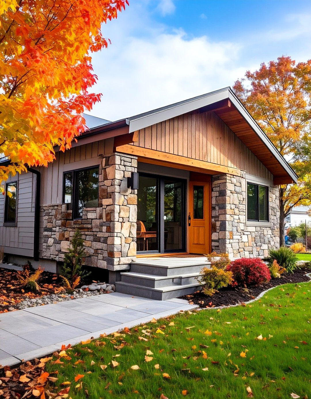 Dry Stack Stone Faux Panels with Modern Appeal - 25 Mobile Home Siding Design Ideas