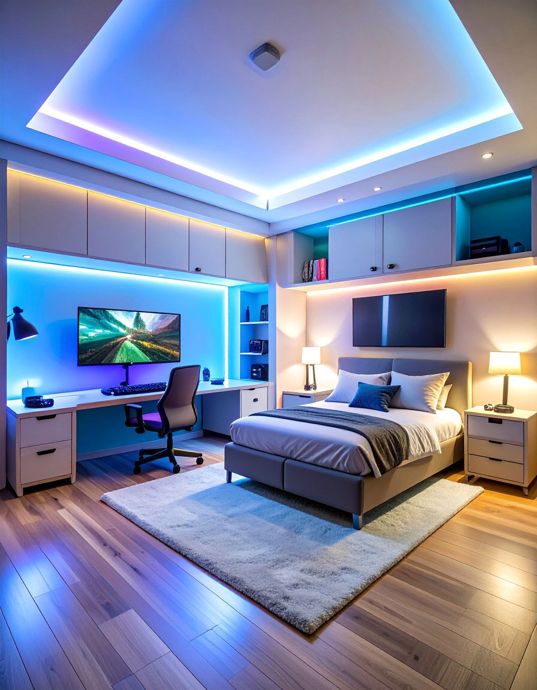 Dual Gaming Station for Shared Bedroom - 25 Boys Gaming Bedroom Ideas