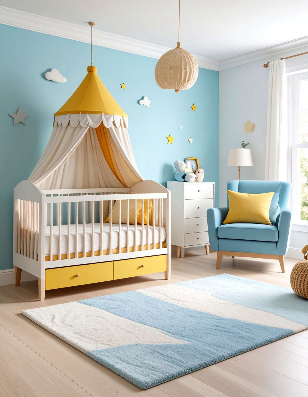 Dual Purpose Guest Room Nursery with Hidden Elements - 25 Small Nursery Ideas