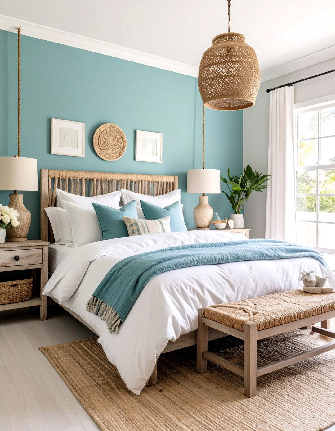 Dusty Blue Limewash Bedroom with Coastal Vibes - 25 Limewash Bedroom Ideas
