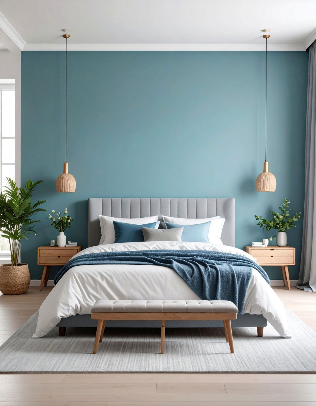Dusty Blue Ombre Wall with Cloud Like Soft Transitions - 25 Wall Painting Ideas of Any Room