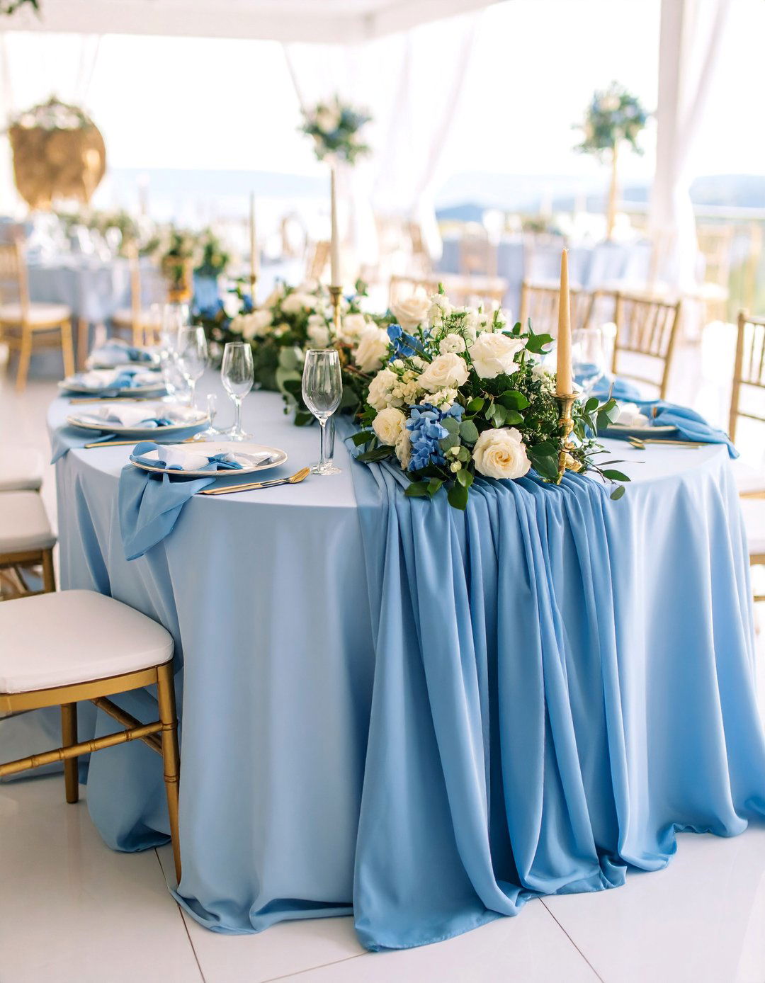 Dusty Blue and Gold Serenity Theme - 25 Winter Wedding Ideas