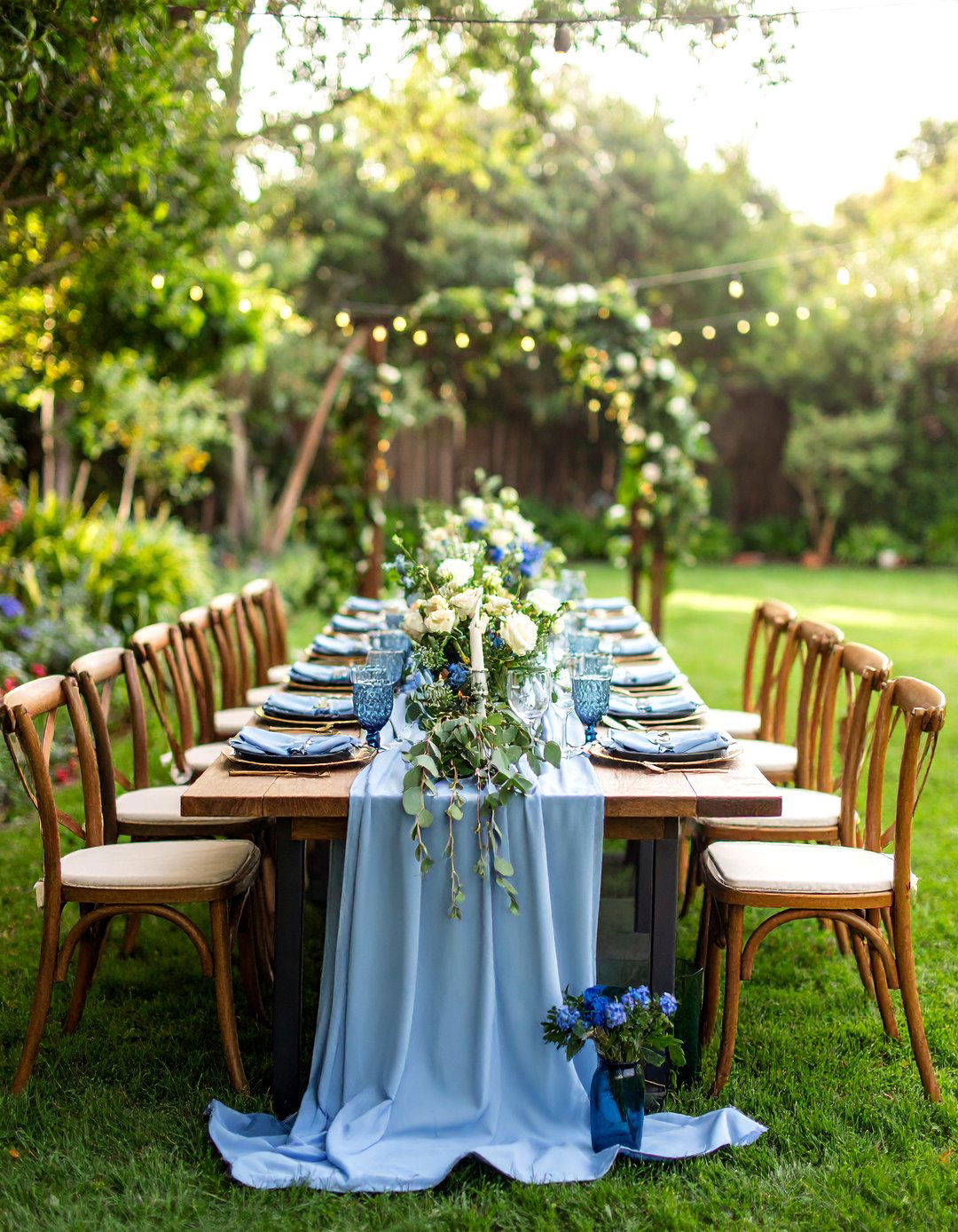 Dusty Blue and Sage Green Natural Garden Theme - 25 Blue Wedding Theme Ideas