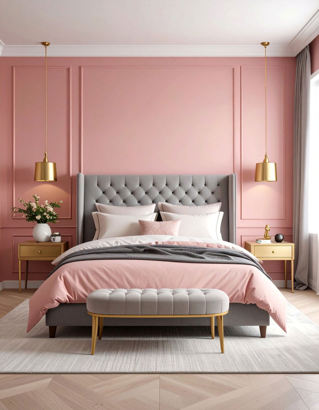 Dusty Rose Accent Wall with Neutral Companions - 25 Accent Wall Colors
