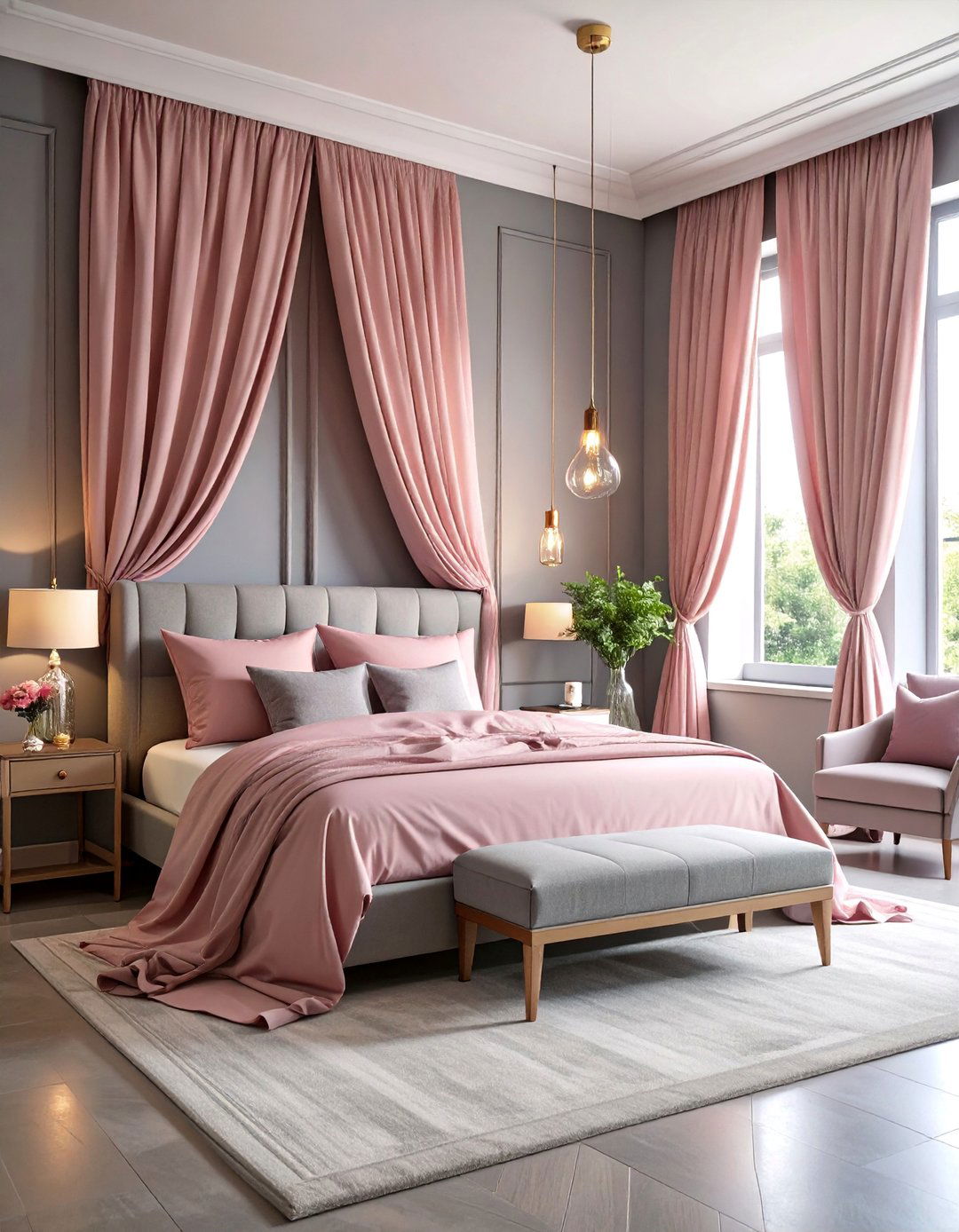 Dusty Rose Curtains with Gray Walls - 25 What Color Curtains Go With Gray Walls