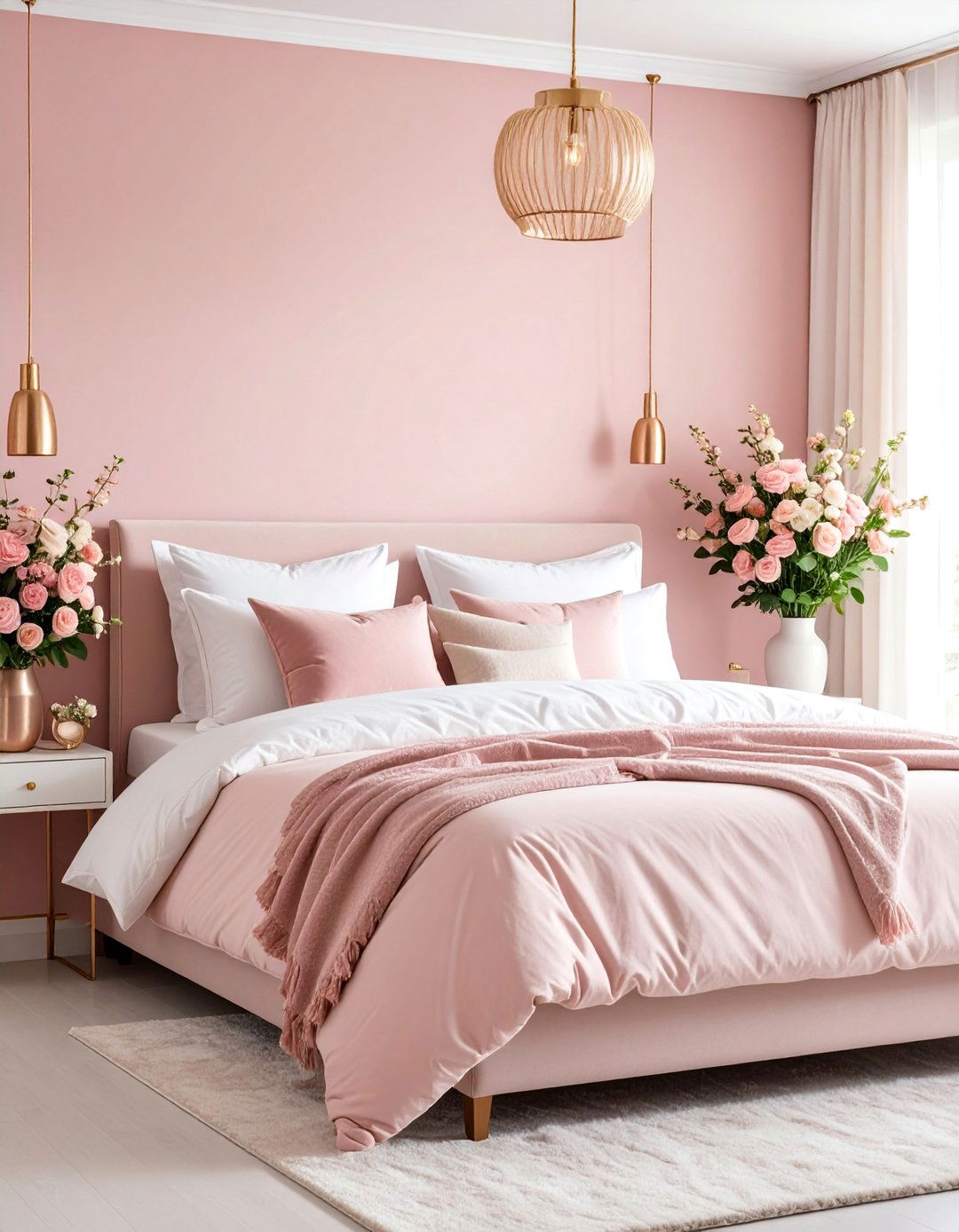Dusty Rose Guest Bedroom with Feminine Elegance - 25 Small Guest Bedroom Ideas