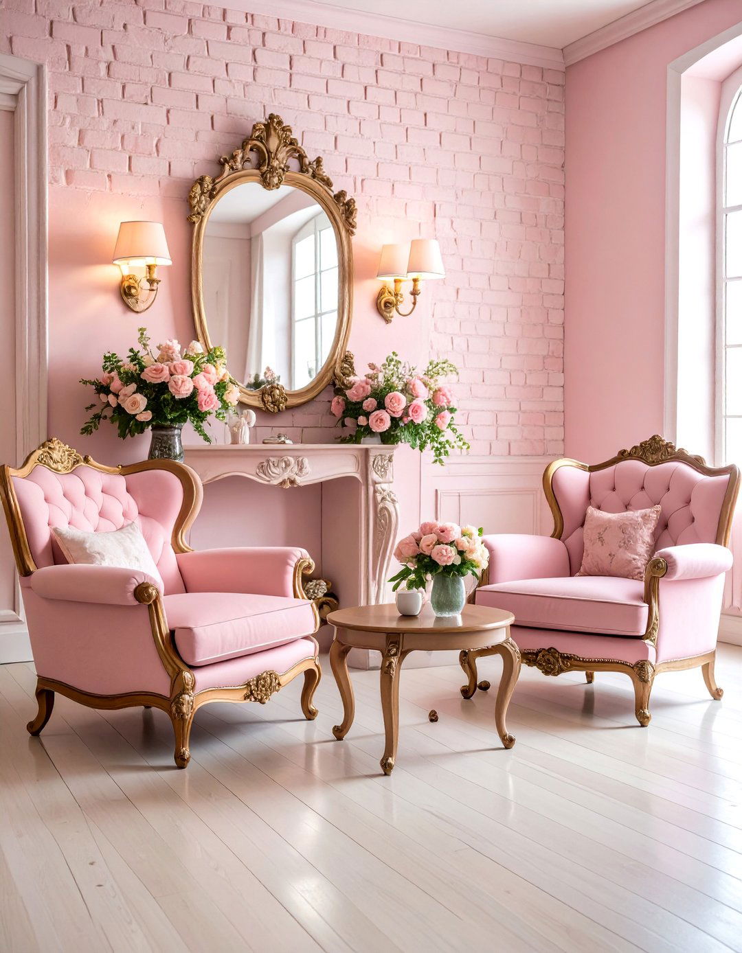 Dusty Rose Vintage Living Room with Antique Charm - 25 Pink Living Room Ideas