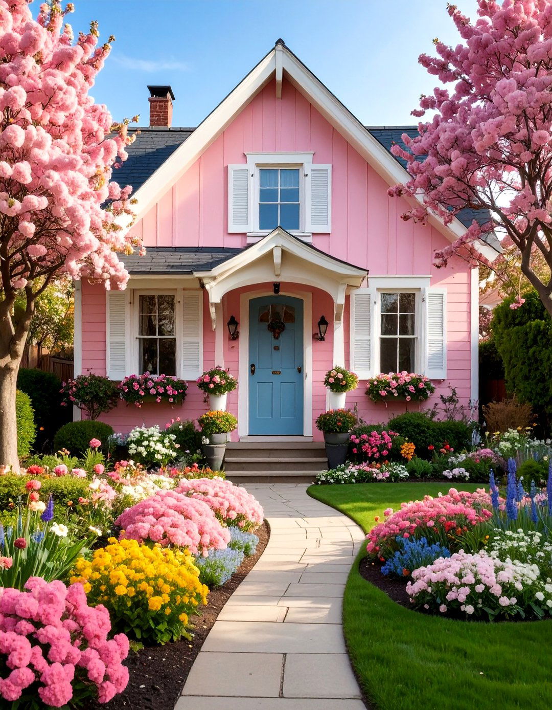 Dusty Rose with Charcoal Accents - 25 Exterior Color Palettes for Small Homes