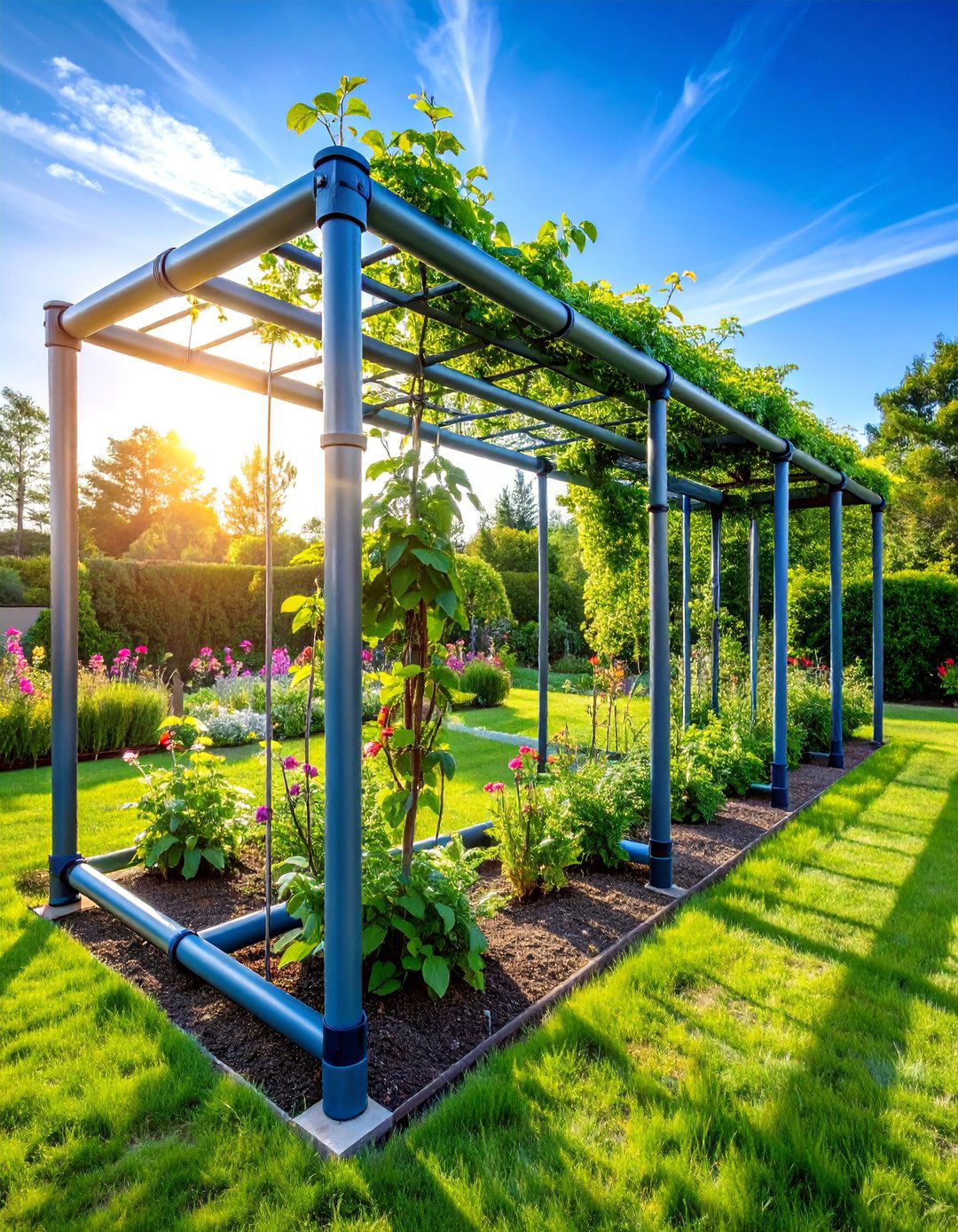 EMT Conduit Frame Trellis - 25 Tomato Trellis Ideas