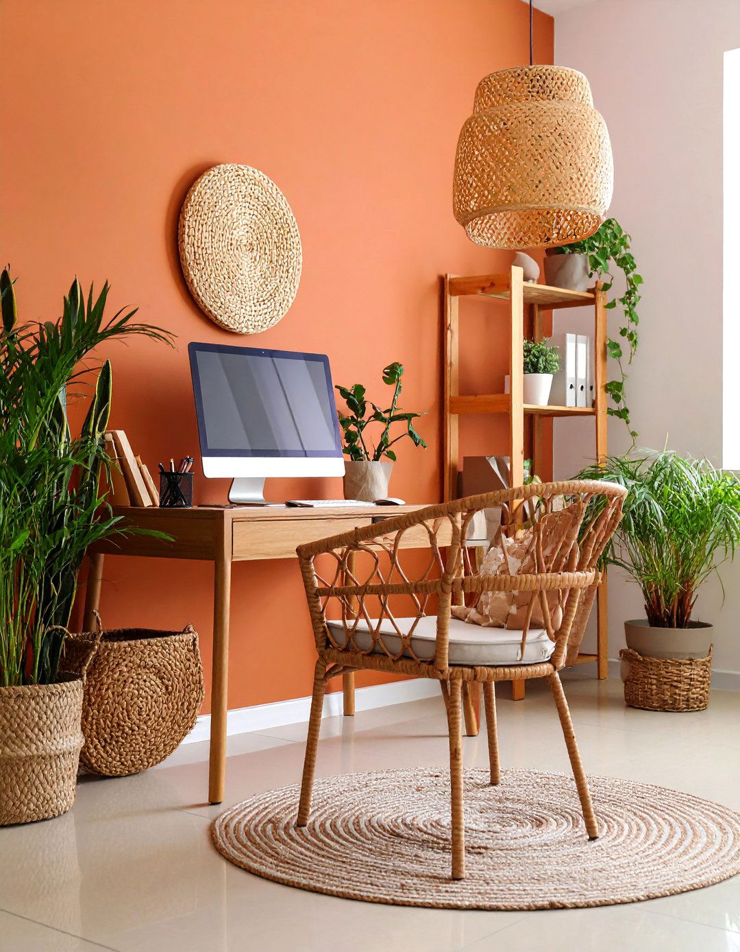 Earth Tone Color Palette Office - 25 Bohemian Home Office Ideas