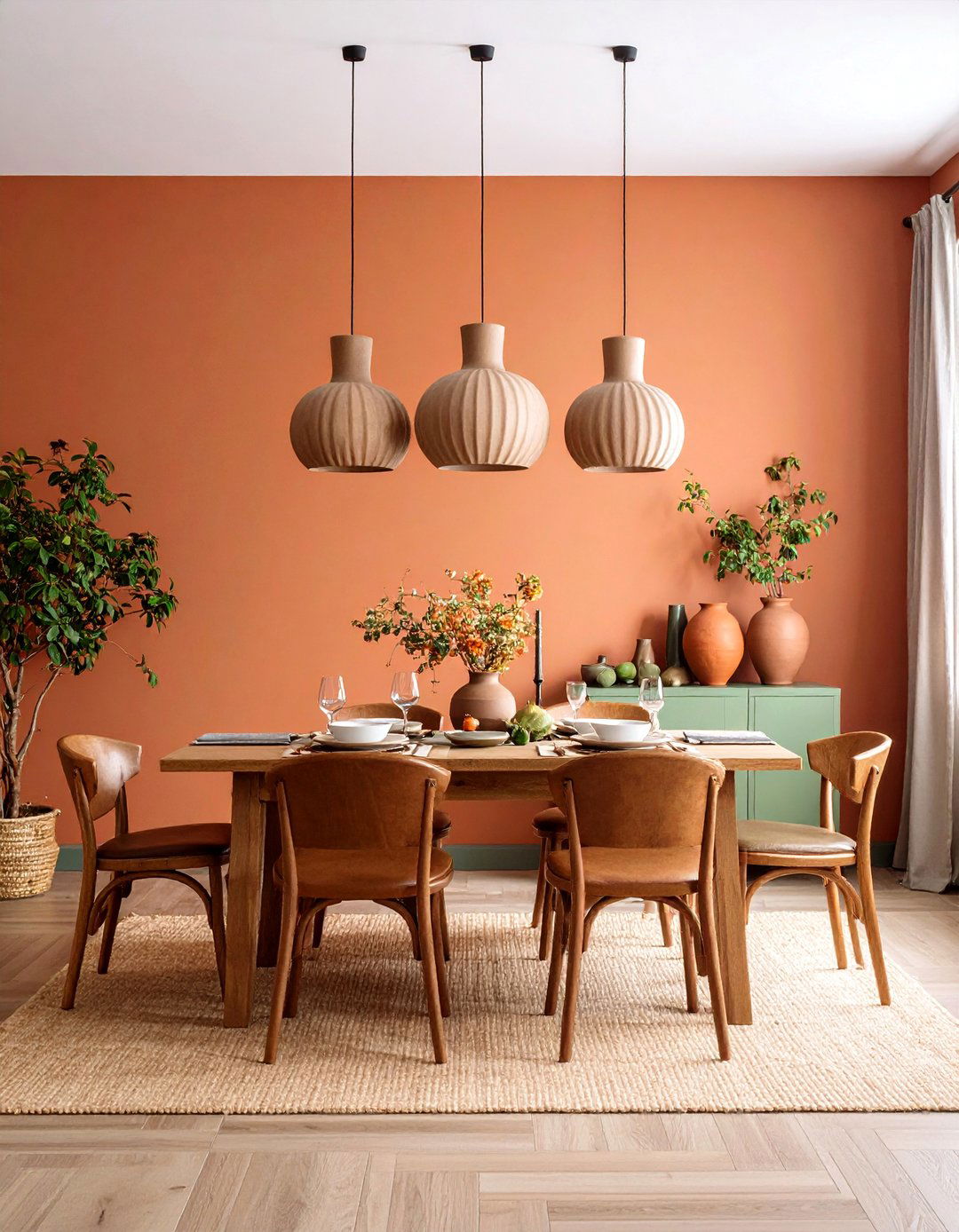 Earth Tone Craftsman Dining Room with Natural Color Palette - 25 Craftsman Dining Room Ideas