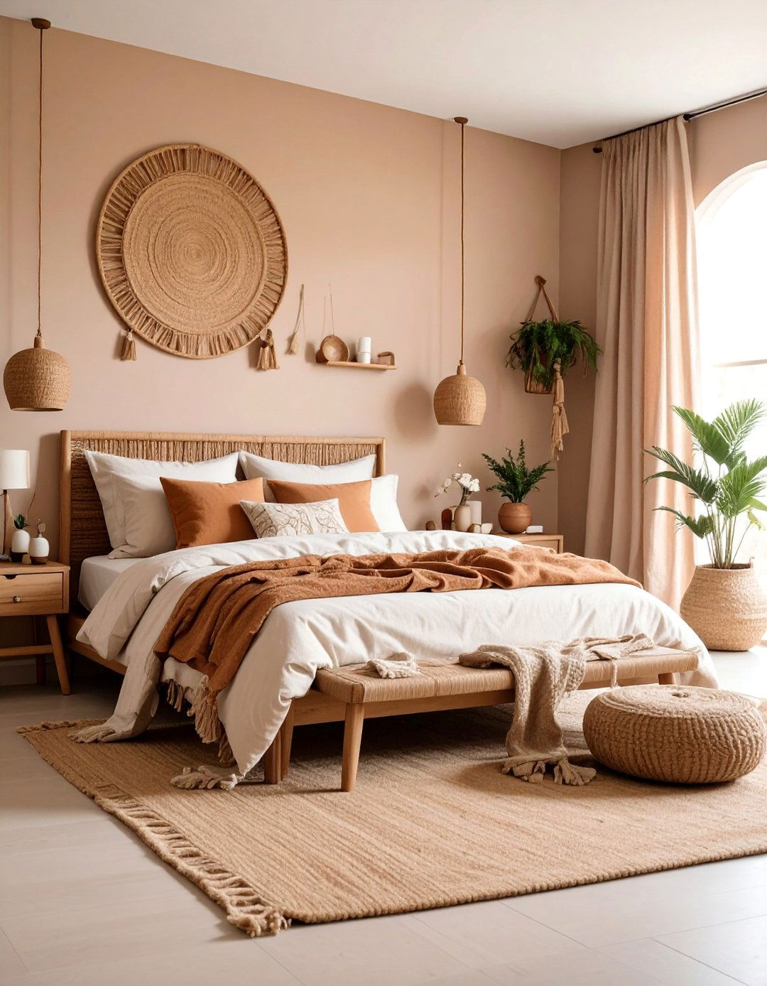 Earth Tone Minimalist Boho Bedroom - 25 Boho Teen Bedroom Ideas