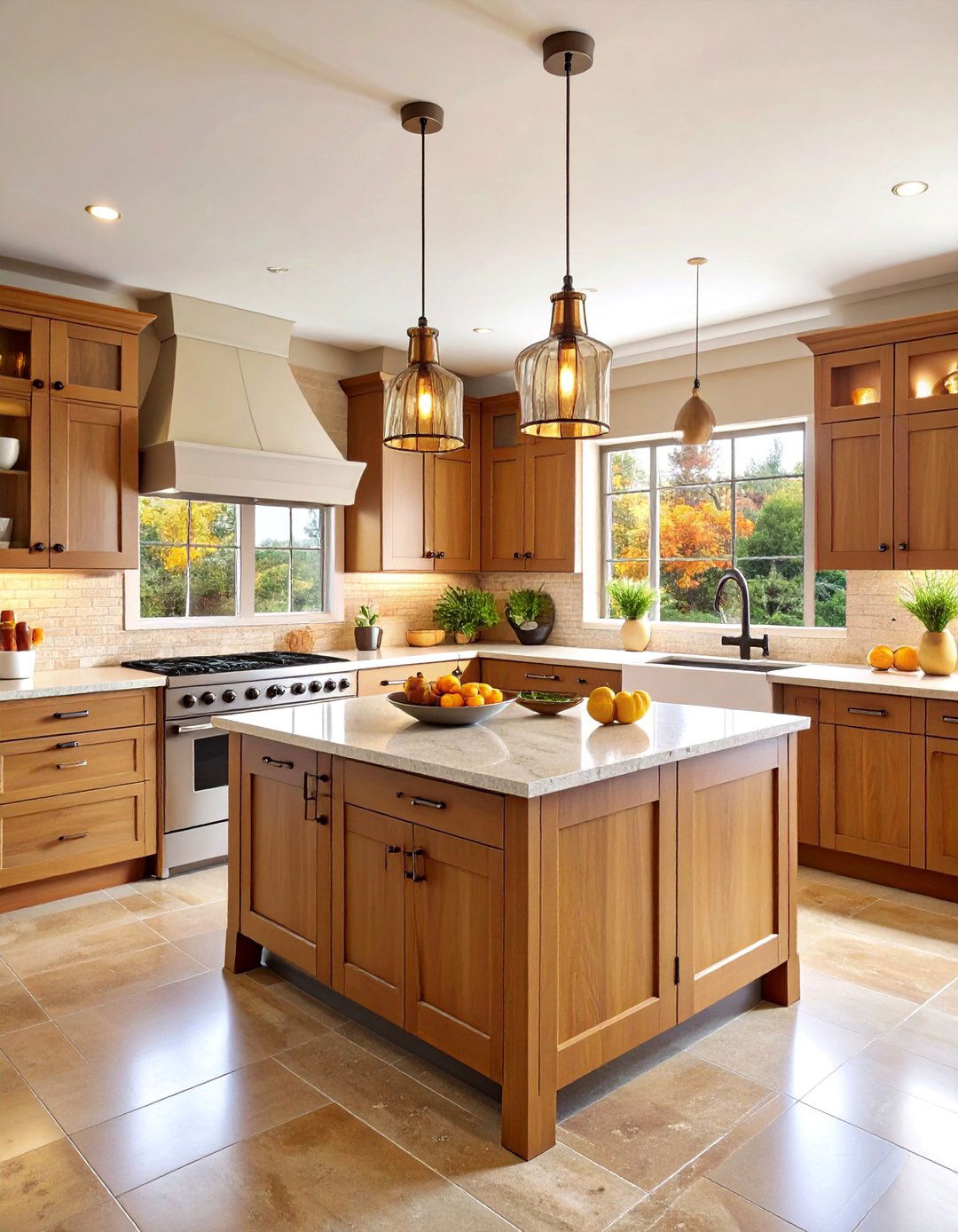 Earth Tone U Shaped Kitchen with Natural Elements - 25 U Shaped Kitchen Ideas