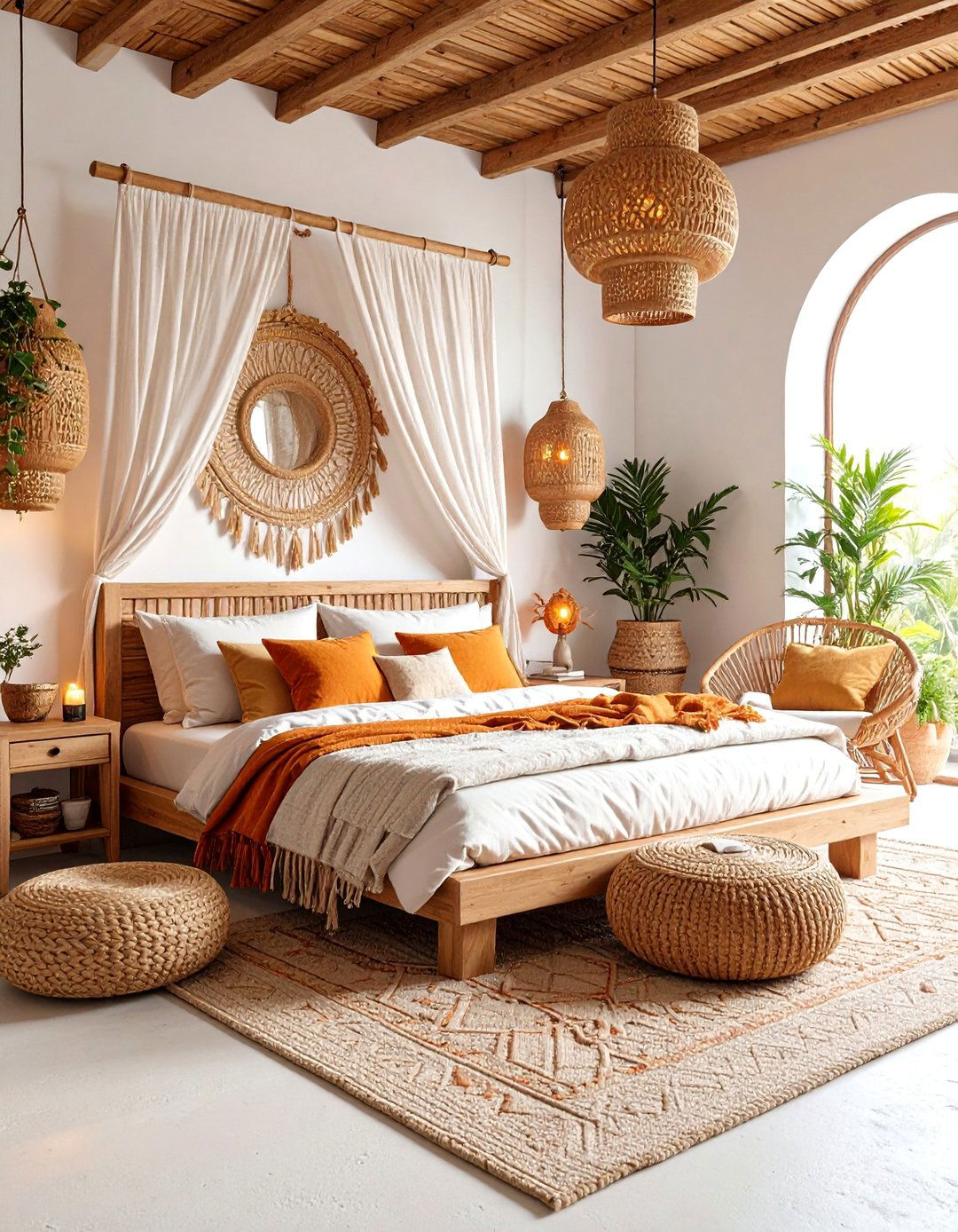 Earthy Bohemian Bedroom with Moroccan Influences - 25 Relaxing Bedroom Ideas