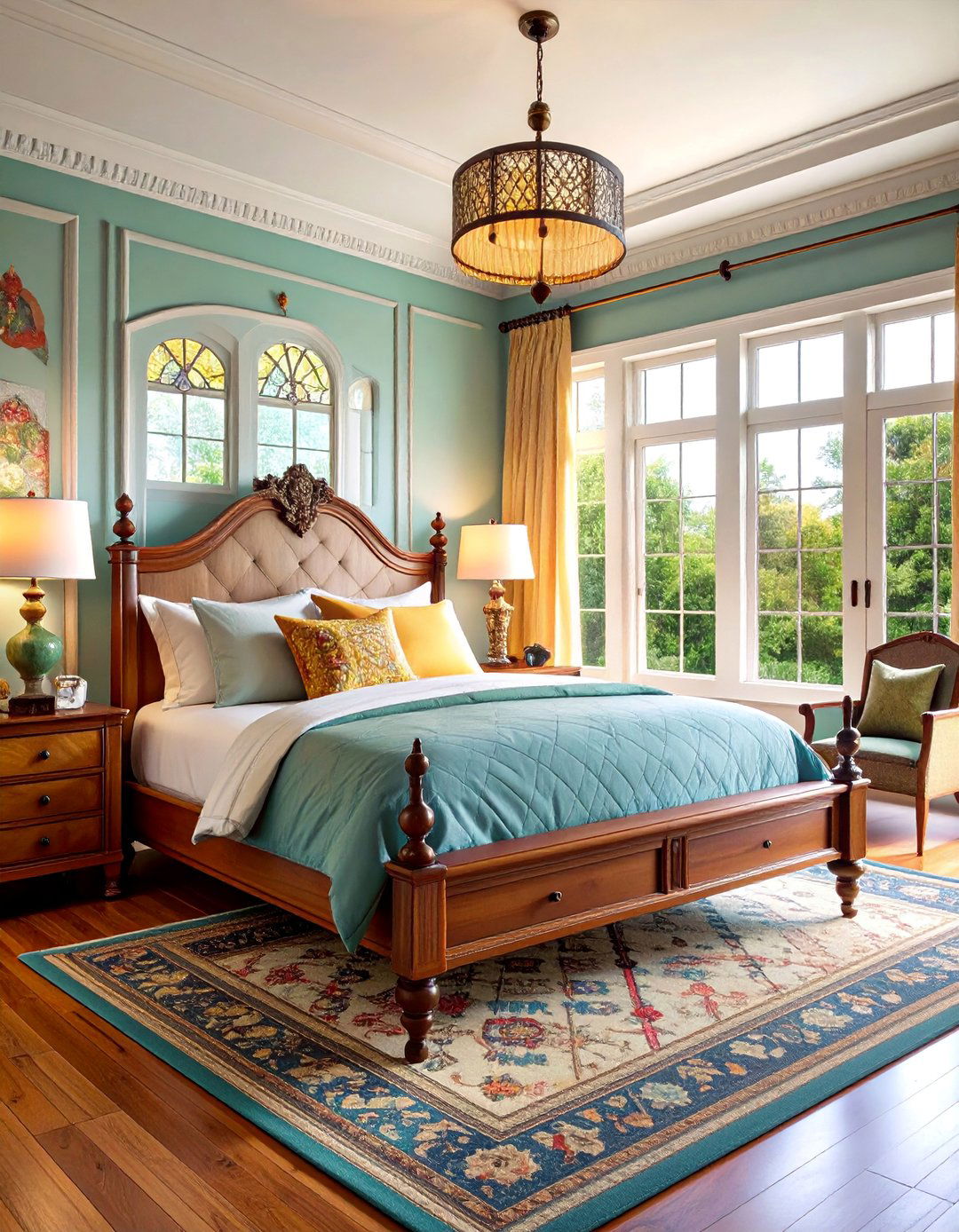Eastlake Movement Bedroom with Geometric Carved Details - 25 Victorian Interior Design Ideas