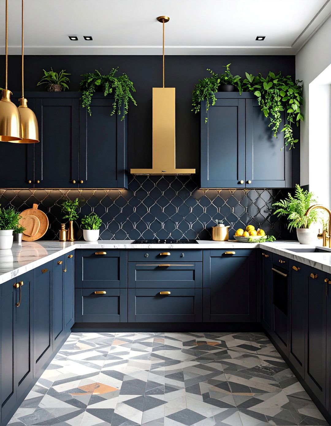 Eclectic Black Moroccan Inspired Tile Backsplash - 25 Kitchen With Black Backsplash