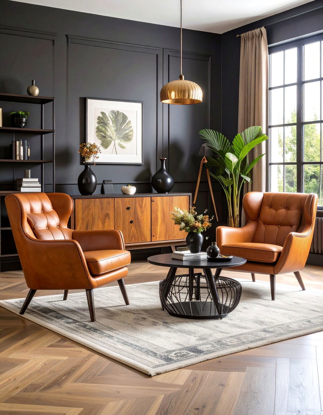 Eclectic Black and Brown Living Room - 25 Black and Brown Living Room Ideas