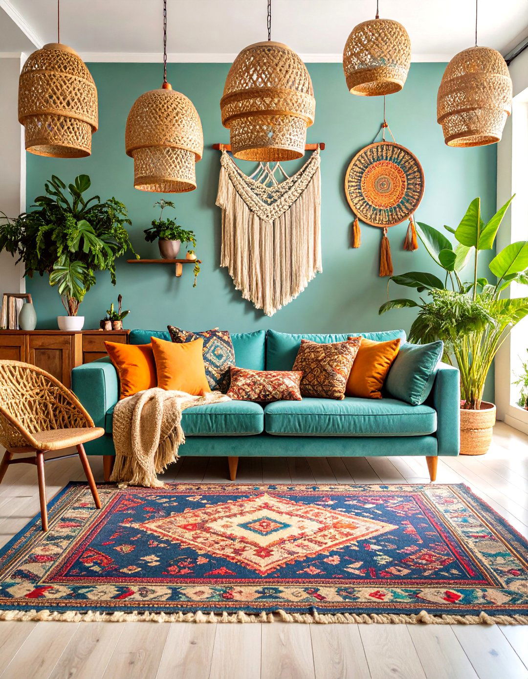 Eclectic Bohemian Great Room with Layered Textiles - 25 Great Room Ideas