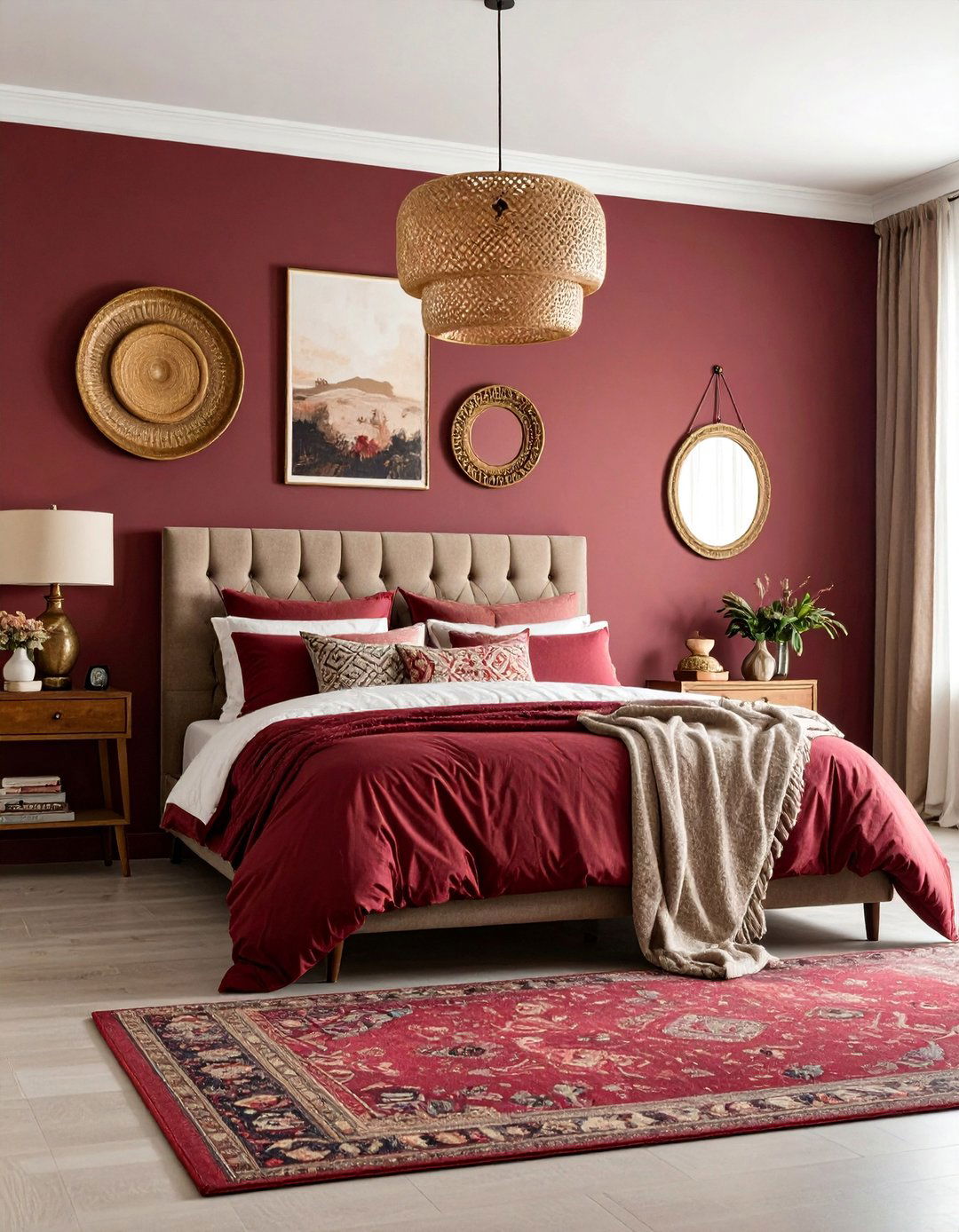 Eclectic Burgundy Gallery - 25 Burgundy Bedroom Ideas